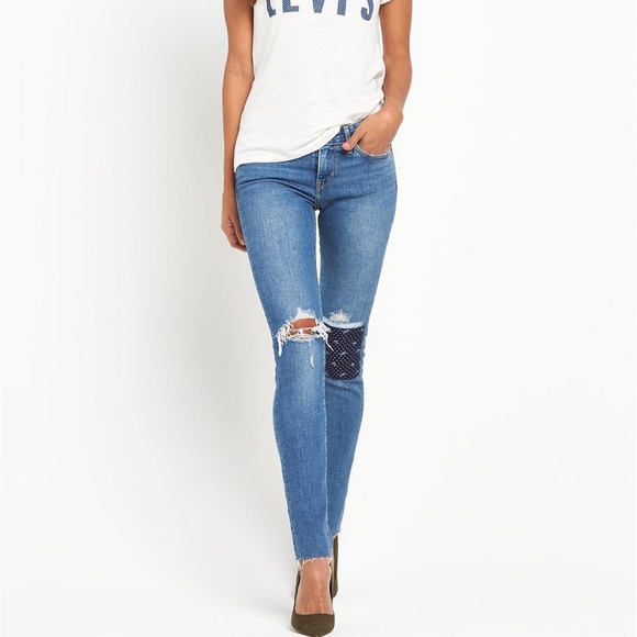 patched jeans womens